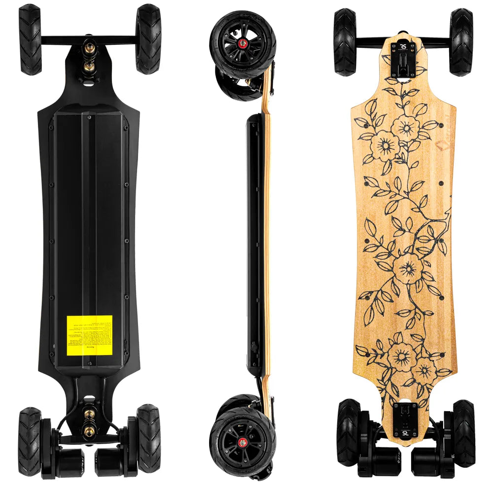 Verreal RS off road electric skateboard equipped with 150mm pneumatic wheels for all terrain riding