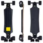 Verreal RS Pro long range electric skateboard with 105mm Mad Wheel V2, showing top, bottom and side views