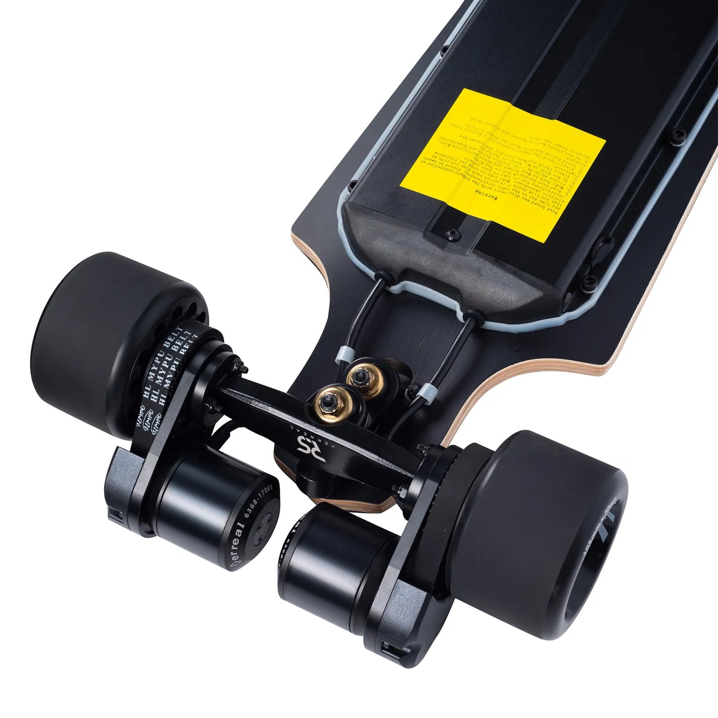 Dual motor rear truck of Verreal RS Pro long range electric skateboard with 105mm Mad Wheel V2