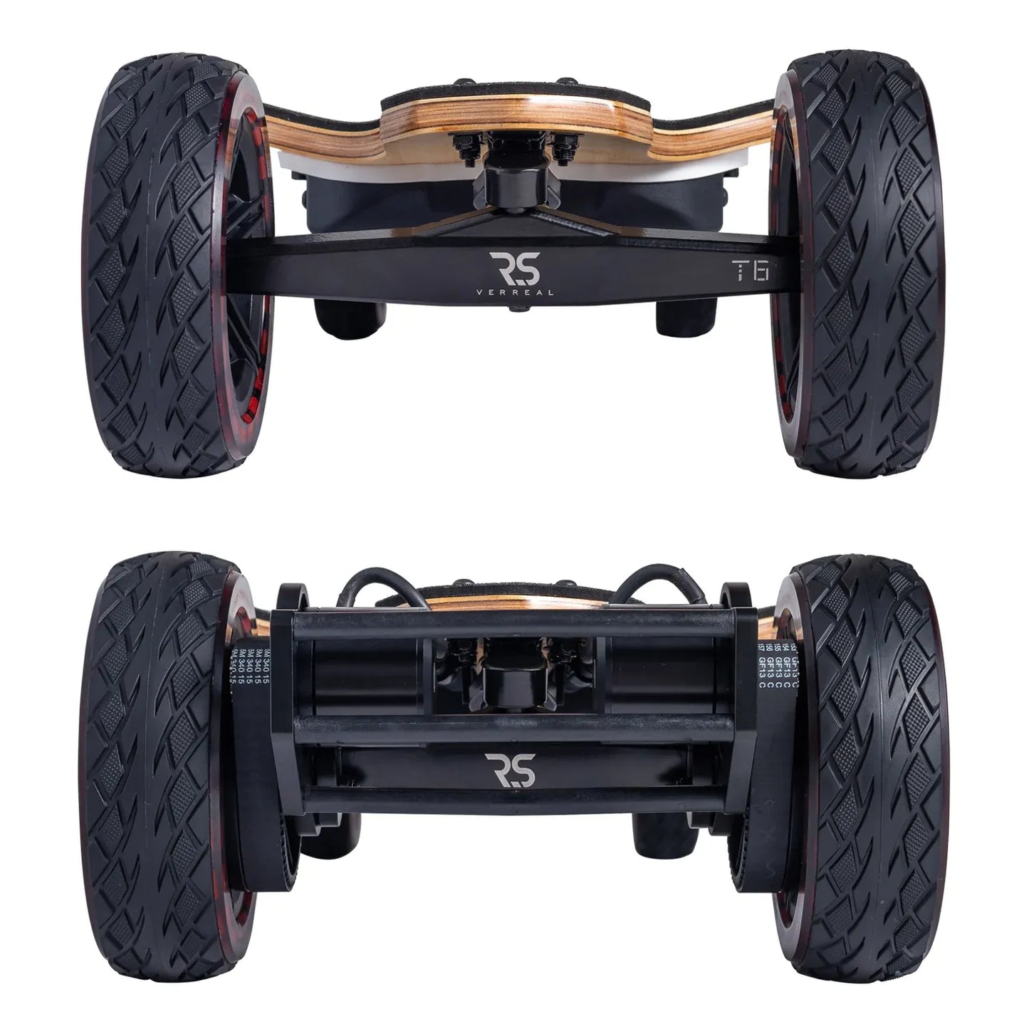 Full chassis view of Verreal RS Pro Max with Cloudwheel Rover 165mm wheel setup.