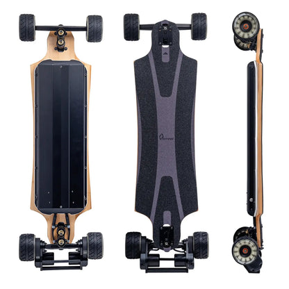 Verreal RS Pro Max long range electric skateboard with 110mm Cloudwheel Rover wheels.