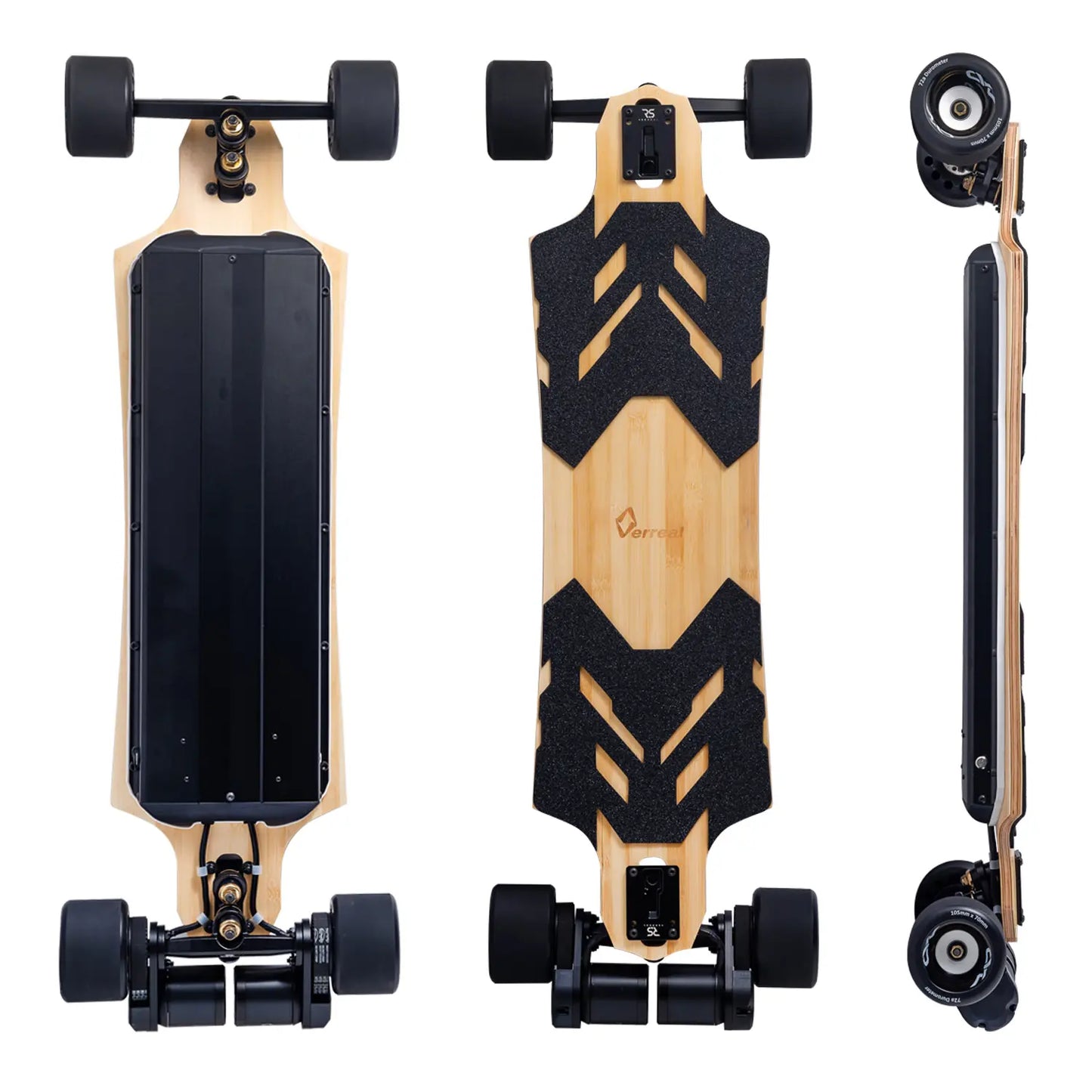Verreal RS Ultra, the fastest electric skateboard with dual 3800W motors and 105mm Mad Wheels V2.